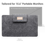 Kado 15.6 Inch Portable Monitor Case Sleeve Bag Made for Sceptre Kado MNN KYY InnoView Yxk ForHelp AYY VisionOwl Yodoit Uperfect ViewSonic ASUS Dell Lenovo 15.6" Portable Display Monitors 15.55"x9.25"