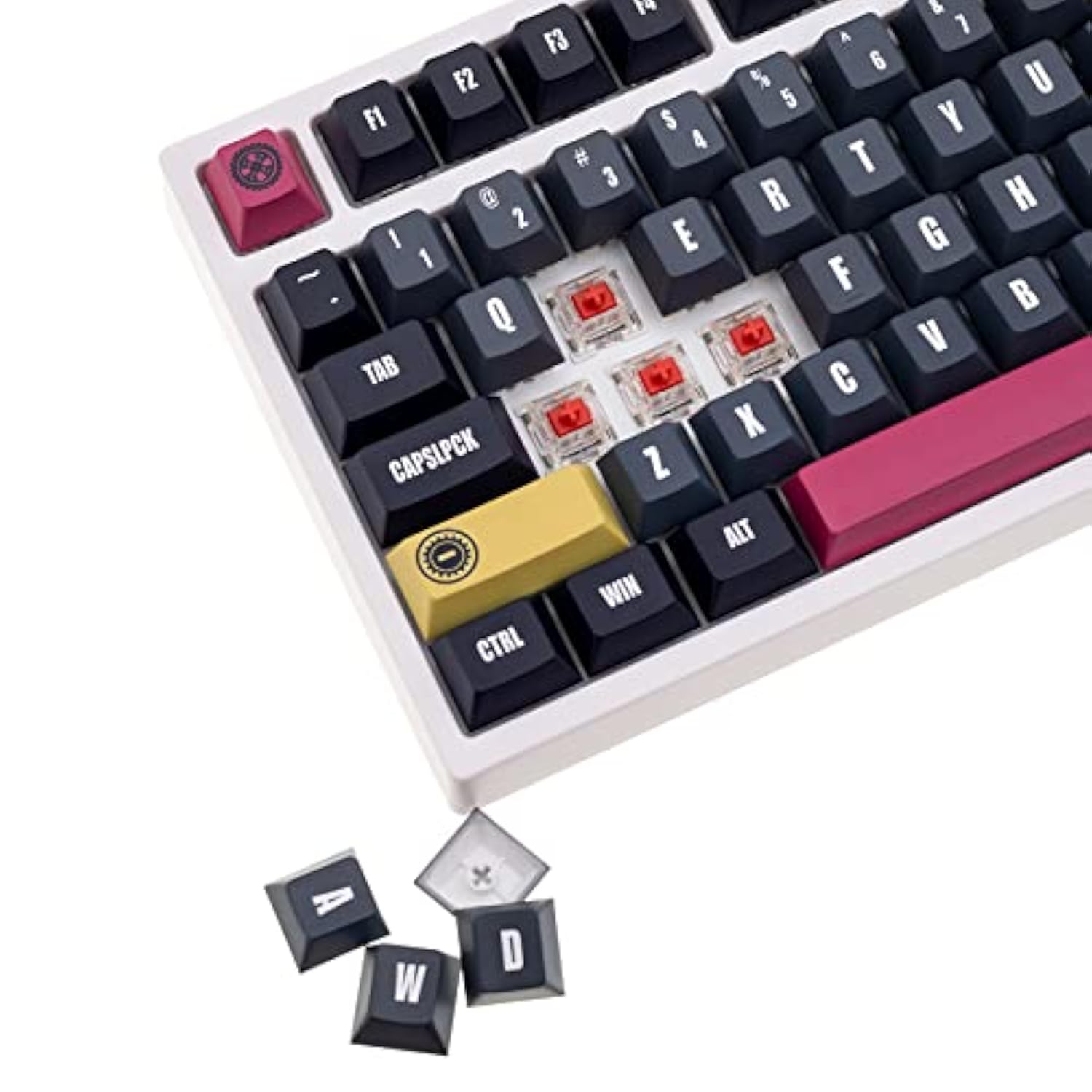 138 Keys Rainbow Keycaps Side Transparent, Oem Profile Pbt Pc Five-Sided Therm