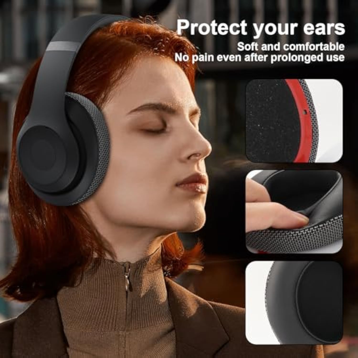 Studio 3 Ear Pads Cushions Replacement Earpads Compatible With Beats Studio 2 & Studio 3 Wired & Wireless Headphones, Ear Cushions Memory Foam Earpads Pu+Fabric
