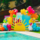 144Pcs Tropical Luau Balloon Arch Garland Kit Pineapple Flamingo Sun Beach Ball Foil Balloons For Summer Pool Beach Hawaiian Aloha Birthday Baby Shower Party Decorations