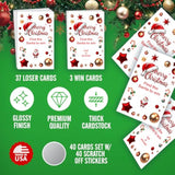 Merry Christmas Party Game Scratch Off, Find The Santa Easy To Play Silly Games, Fun Idea, Ice Breaker Activity. Raffle Cards, Set Of 40 Cards Made In Usa