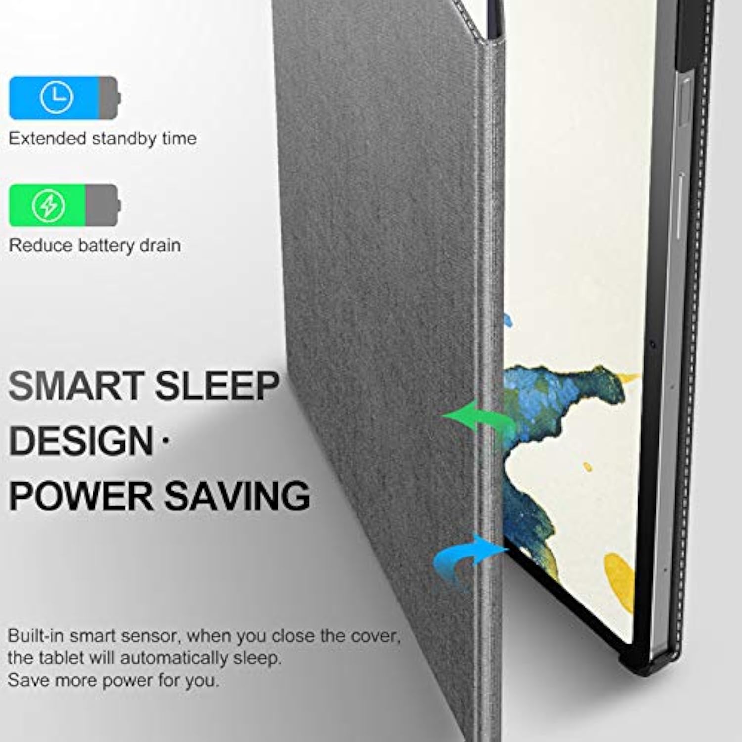 Galaxy Tab S9/S9 Fe 5G Case, Multi-Angle Stand Cover Compatible With Samsung G