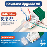 45° Angled Cat6 Keystone Jack In Green - Slim Profile Rj45 Ethernet Connector
