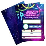 Bounce House Birthday Party Invitations, Trampoline Jump Invites, Teenagers Party Decorations - 20 Cards With Envelopes (012)
