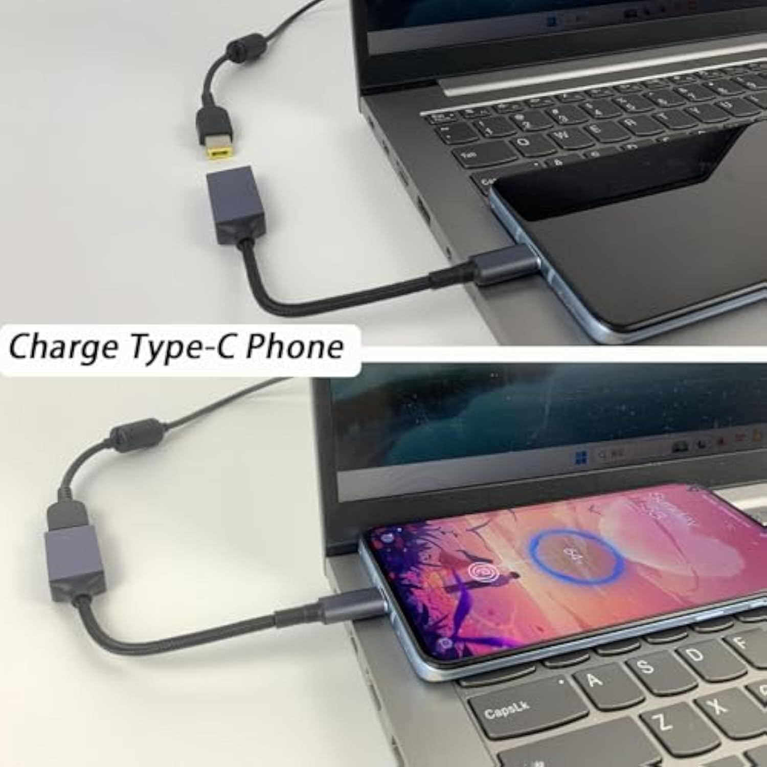 Dc Slim Tip Female Input To Usb C Pd Male Power Charging Cable,For Rectangle Mouth Power Adaptor To Usb Type-C Pd Output 5V/9V/20V.Used To Charge Phones,Tablets,Laptops.