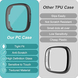 10Pack Tempered Glass Screen Protector With Hard Pc Case Compatible With Fitbit Versa 4/Sense 2, Allaround Protective Screen Full Cover Bumper Compatible For Fitbit Sense 2/Versa 4 Smart Watch