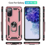 For Samsung Galaxy S20 Fe Case, Galaxy S20 Fe 5G Case With Hd Screen Protector, Military Grade Protective Cases With Ring For Samsung Galaxy S20 Fe 5G?Rose Gold?