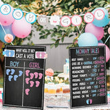 Gender Reveal Board Games 12/9" With Stand, 48 Blue And Pink Voting St