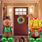 2-Piece 49-Inch Christmas Foil Balloons with Gingerbread Man and Bell for Party Decor