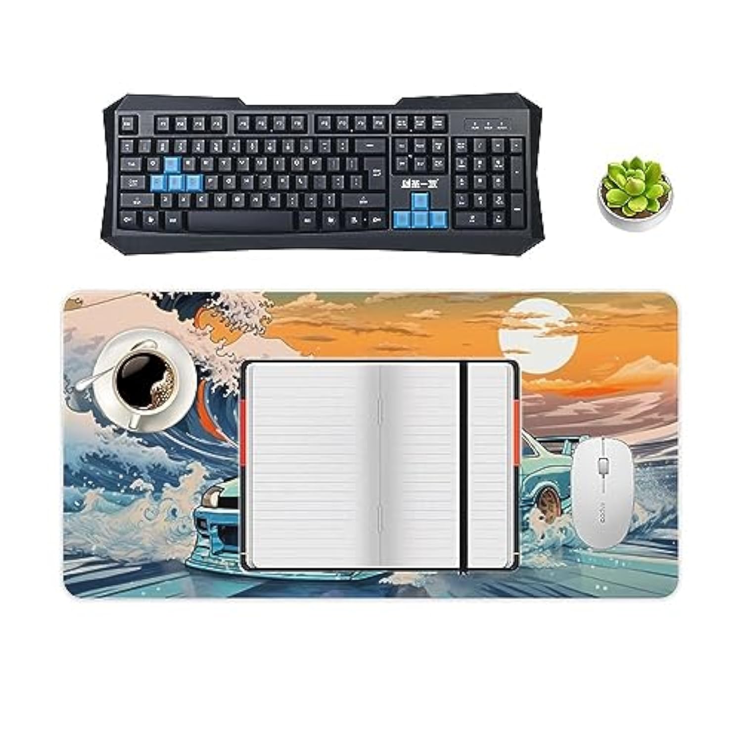 Large Desk Mats On Top Of Desks Pad Big Mousepads Gaming Cool Mouse Pads For Desktop Office Supplies Accessories R33 Great Wave Japanese Jdm Car 23.6 X 11.8 Inch