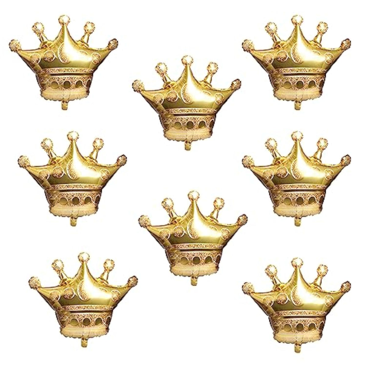 8 Pack Gold Crown Foil Balloons Wedding Engagement Bridal Shower Party Decorations