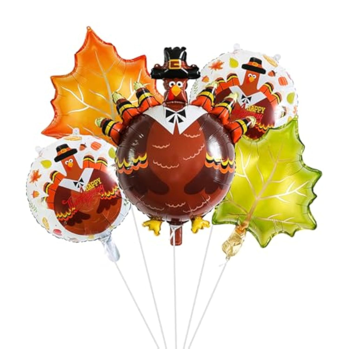 Thanksgiving Balloons Set Turkey Maple Leaf Foil Balloons for Fall Harvest Party Decor