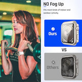 Waterproof Case with Glass for Apple Watch 44mm Series 6/5/4/SE, 2 in 1 Protective Case, Rugged Band, Bling Case, IP67 Waterproof, Durable and Stylish