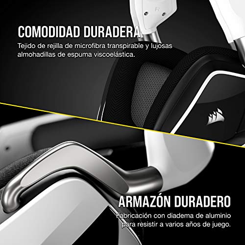 Corsair Void RGB Elite Wireless Gaming Headset 7.1 Surround Sound Omni-Directional Microphone Microfiber Mesh Earpads Up to 40ft Range iCUE