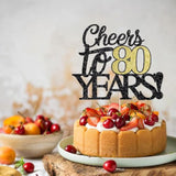 Happy 80th Birthday Cake Topper Cheers 80 Years Cake Decoration