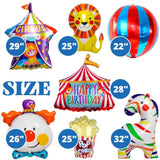 9Pcs Carnival Foil Balloons Animal Carnival Theme Party Decorations Circus Balloon Bouquet For Birthday Party Decorations Circus Decorations Festival Party