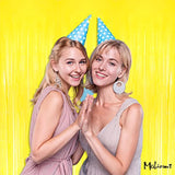 4 Pack New Yellow Fringe Curtain Backdrop, 3.2Ft X 9.8Ft Metallic Tinsel Foil Fringe Streamers Curtains Background For Photo Booth Birthday Wedding Baby Shower Party Thanksgiving Christmas Decorations