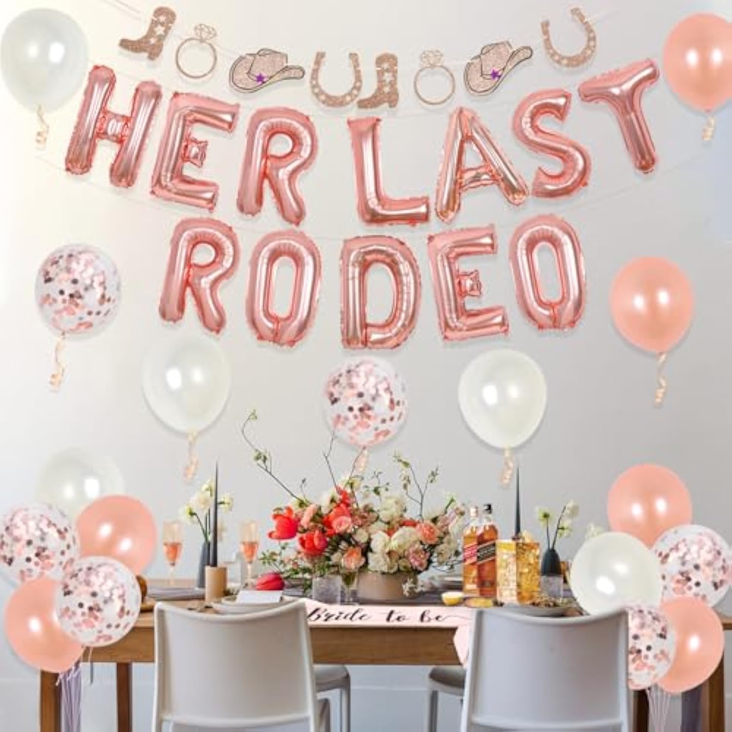 Western Bachelorette Party Decorations Her Last Rodeo Balloons Cowgirl Banner For Bridal Shower Party Supplies