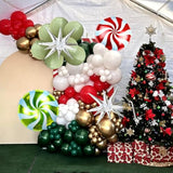 111Pcs Christmas Balloon Arch Kit Red Green Gold Party Decorations