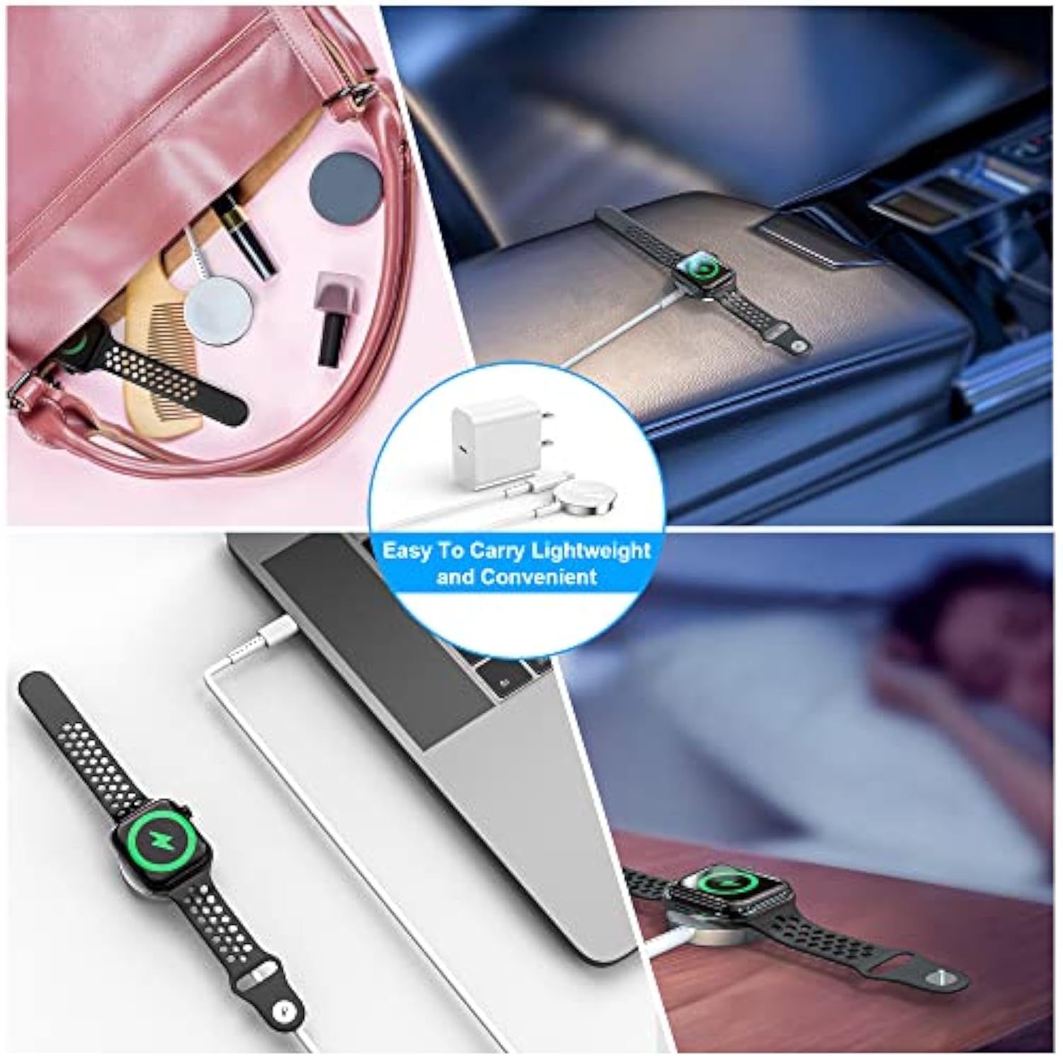 Apple Watch Fast Smart Iwatch Charger 3Ft Magnetic Charging Cable With Usb C Wall Charger For Ultra2/Ultra/Series 9/8/7/Se/6/5/4/3/2/1