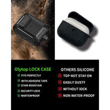 Airpods Pro 2/1 Gen Case Cover with Lock, Rugged Locking Case for Airpod Pro 2nd/1st Generation Shockproof Armor Protective Skin for Apple iPod Pro, Black