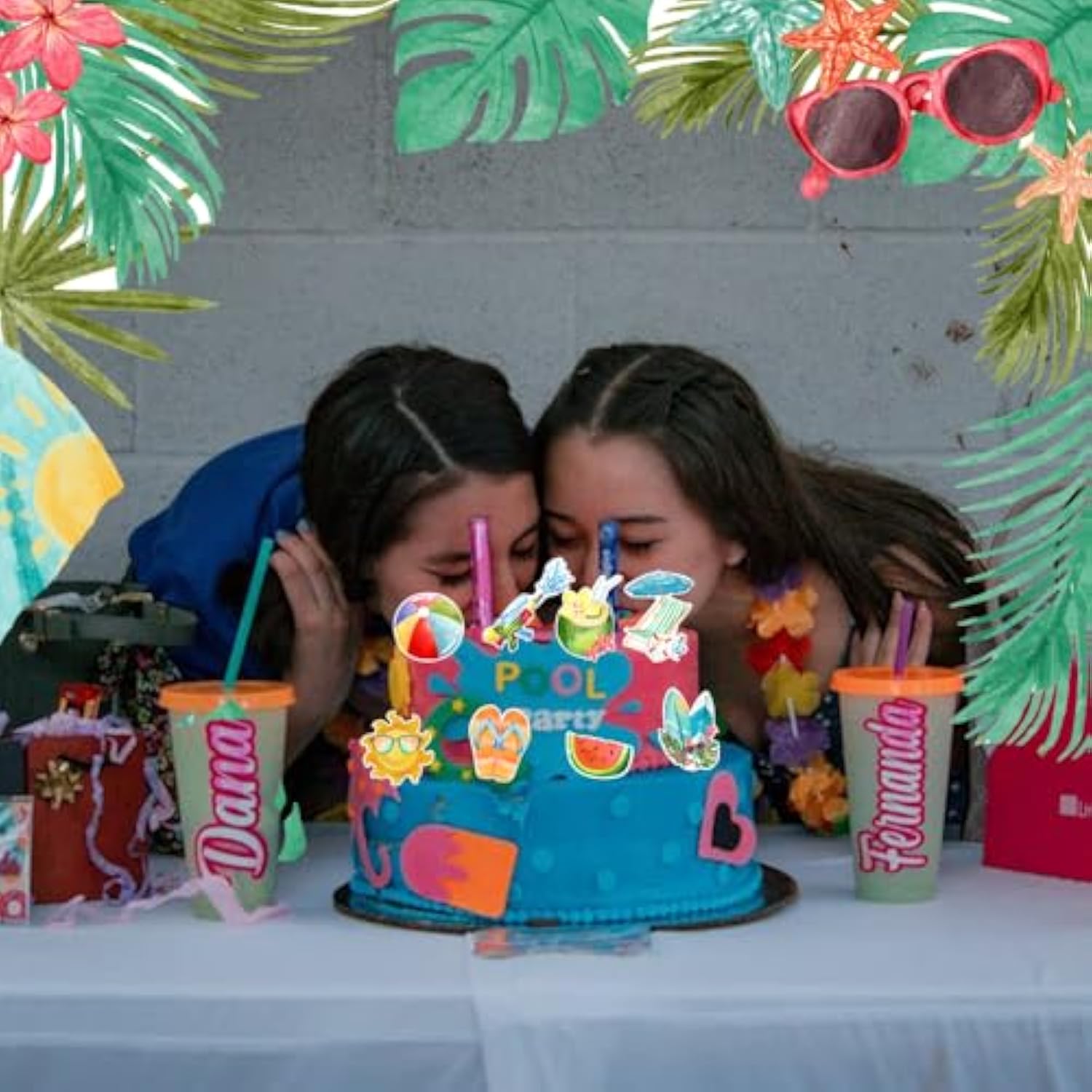 40Pcs Summer Beach Cupcake Toppers Pool Party Hawaiian Theme Cake Picks With Beach Ball Sun Umbrella Coconut Watermelon Water Gun Cake Decorations For Summer Birthday Tropical Luau Party Supplies