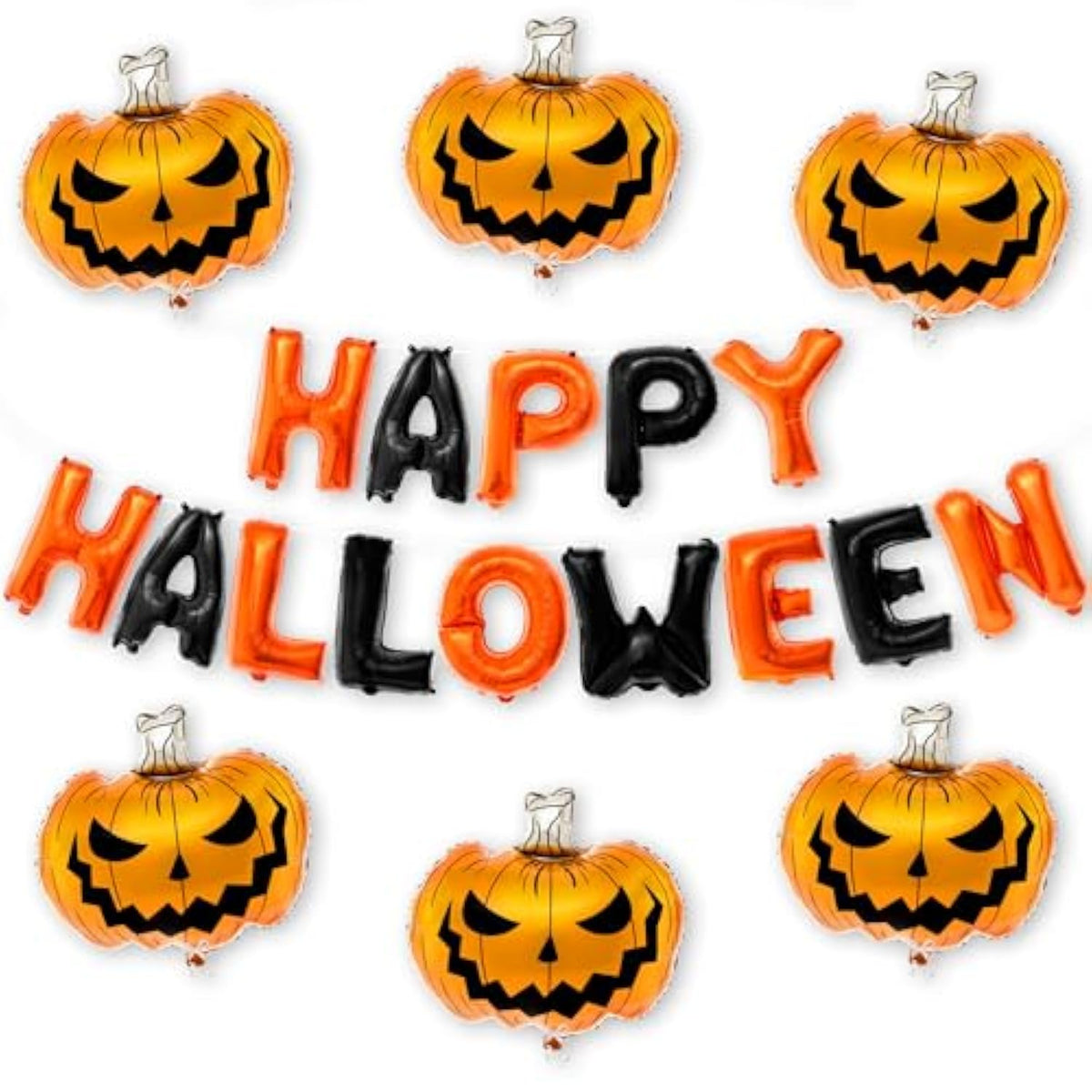 20Pcs Happy Halloween Balloons - Jack O’Lantern Pumpkin Party Decorations for Spooky Fun