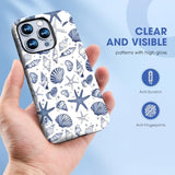 Compatible For Iphone 13 Case, Coastal Beach Summer Blue Ocean Seashell Aesthetic Protective Phone Case (For Iphone 13), Rui-97A-A