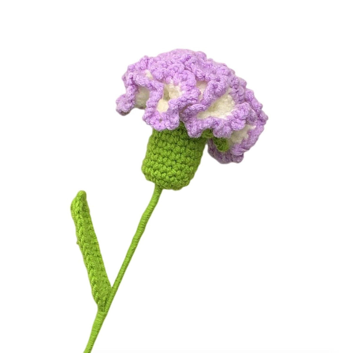 Crochet Flowers,1 Pcs Knitted Artificial Wool Carnation For Wedding Bouquet Birthday Party Anniversary (Purple)