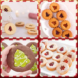 9 Pcs Mini Linzer Cookie Cutters Set, Stainless Steel - Christmas Tree, Gingerbread Man, Snowman, Elk For Winter Holiday Baking