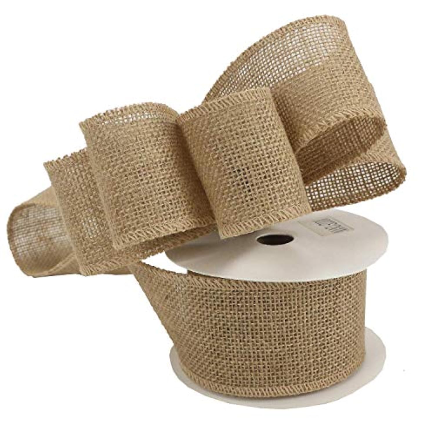 2-1/2" Burlap Ribbon Fabric Craft Ribbon On Spool 10 Yards, Natural