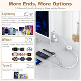 2025 Retractable Iwatch Charging, 3 In 1 Retractable Multi Apple Watch Charging, Usb Charging Cable 3 Chargers Simultaneous 3A Rapid For Apple Watch Series, Iphone & Pad Series Galaxy (Black)