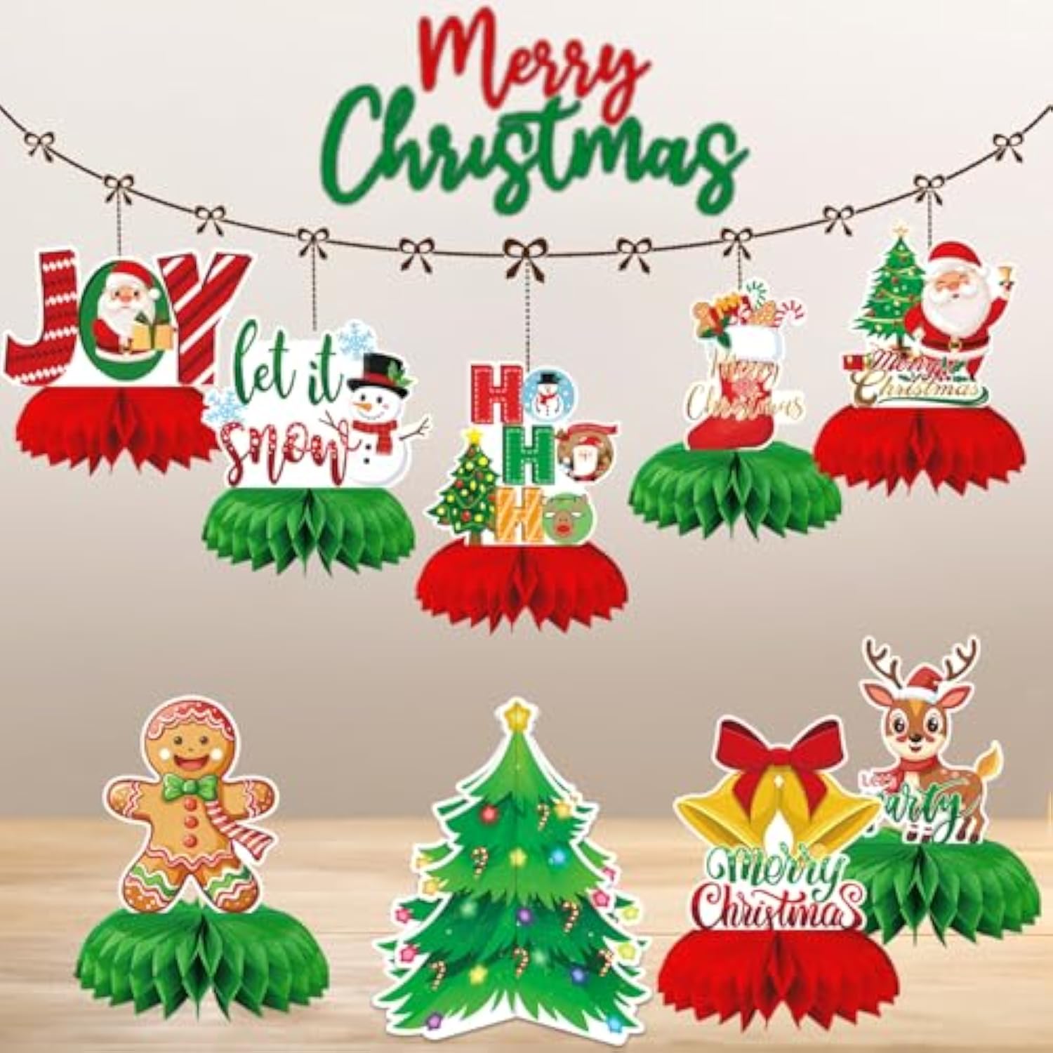9 Pc Christmas Table Centerpieces Party Table Decoration