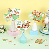 24 Pcs Bear Baby Shower Centerpiece Sticks Sage Green - We Can Bearly