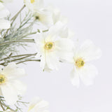 2 Pcs Artificial Fake Flowers Plants Cosmos Silk Flower Arrangements Wedding Bouquets Decorations Plastic Floral Table Centerpieces For Home Kitchen Garden Party Decor Approx 23.6'' High - White
