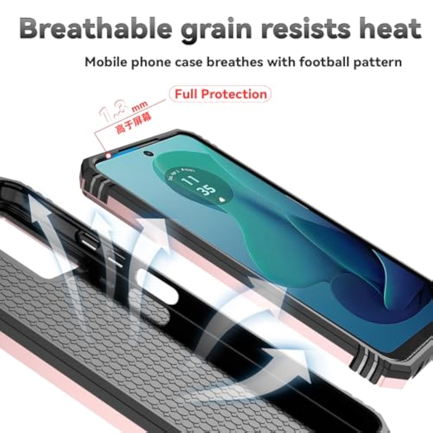 Phone Case For Motorola Moto G 5G 2024 Case With Hd Screen Protector & Slide Camera Cover & Kickstand, [Military-Grade] Phone Case For Moto G 5G 2024 (Rosegold)