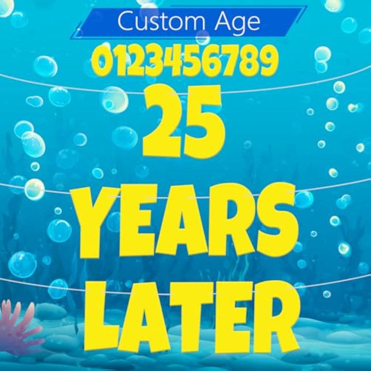 Custom Age 25 Years Later Banner Letter Funny Birthday Decorations,Yellow Garland With Numbers 0-9 For Custom Age, 25Th Birthday Party Supplies, What’S Funnier Than 24 Themed Party Decor