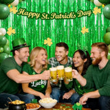 3 Pack 3.3 X 9.9 Ft Green Foil Fringe Backdrop Curtain, Streamer Backdrop Curtains, Streamers Birthday Party Decorations, Tinsel Curtain For Parties, Galentines Decor, Preppy, Photo Booth