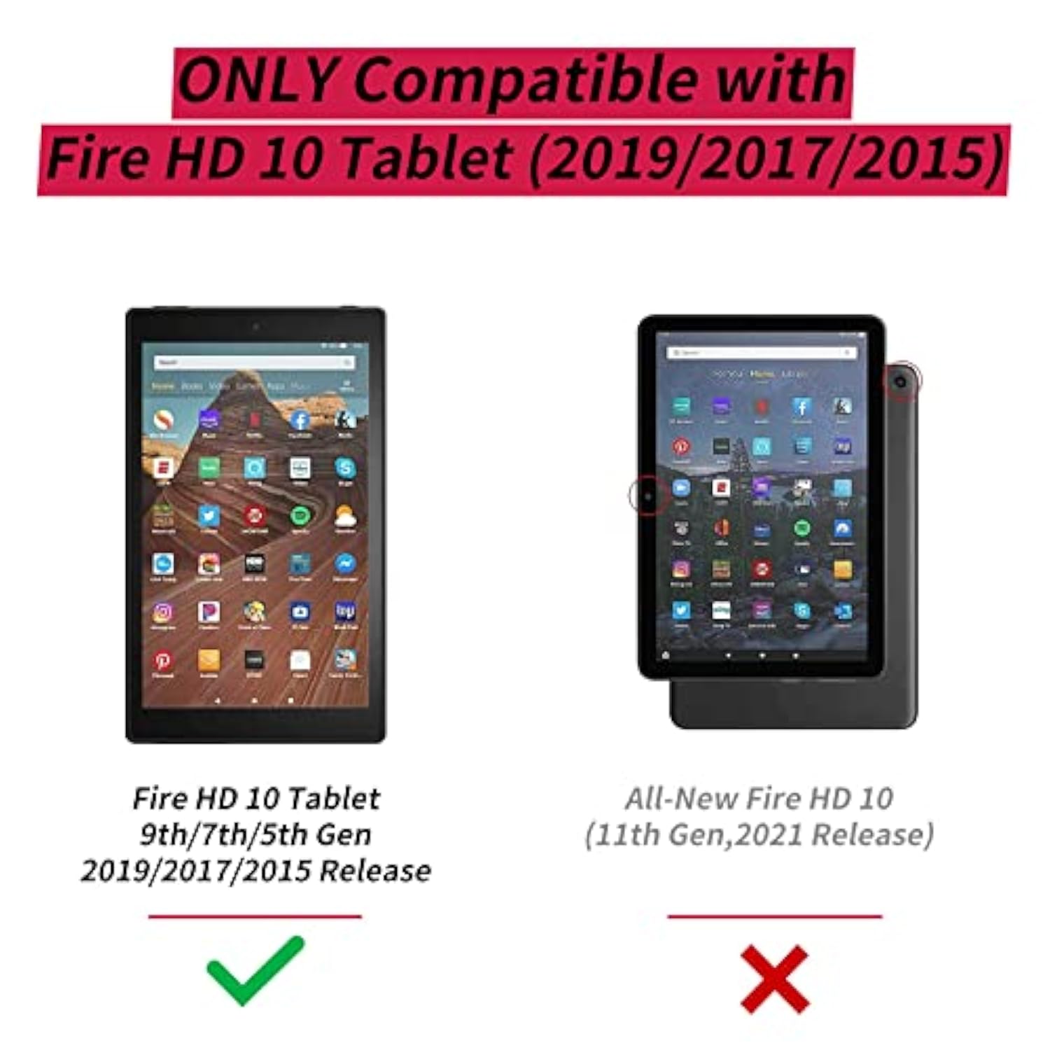 Case For Kindle Fire Hd 10 Tablet 10.1" 7Th/9Th Generation 2017/2019 Release L