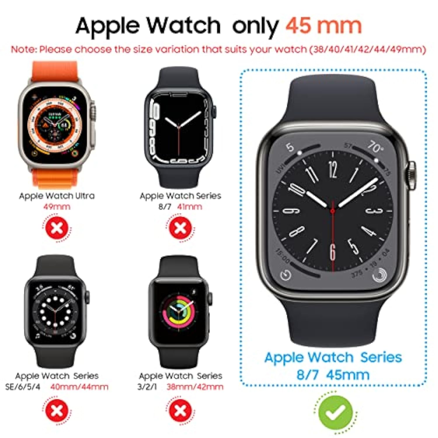 For Watch 45Mm Screen Protector Case, [ Looks Like Ultra Protector Case ] Tempered Glass Unique Design Case Cover For Iwatch Series 7/8/9 Series Se 2 45Mm (Titanium For Iwatch 45Mm)