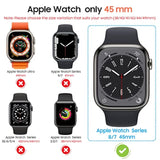 For Watch 45Mm Screen Protector Case, [ Looks Like Ultra Protector Case ] Tempered Glass Unique Design Case Cover For Iwatch Series 7/8/9 Series Se 2 45Mm (Titanium For Iwatch 45Mm)