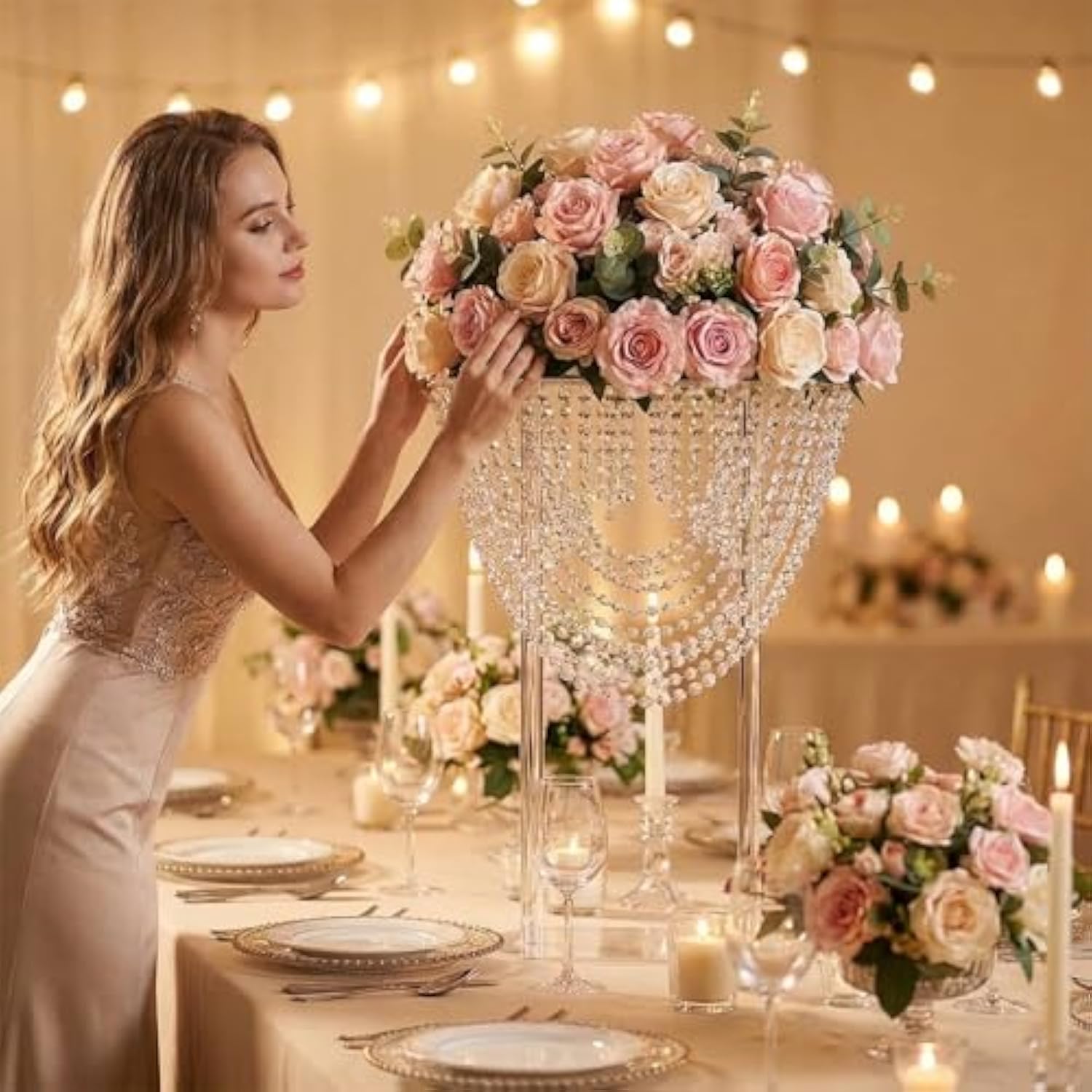 Wedding Decorations Party Decorations Event Decor Acrylic Wedding Centerpiece Flower Stand (Acrylic, Tall 80*60Cm)