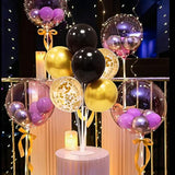 4-Set Black and Gold Balloon Stand Centerpieces for Parties and Celebrations