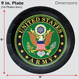 Havercamp Official U.S. Army Party for 16 guests; includes 16 ea. Lg. 9 inch Paper Plates and Napkins in the Official U.S. Army Crest