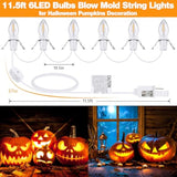3 Pack Accessory Cord With 6 Led Bulbs, 11.5 Ft Christmas Village Light With On/Off Switch Plugs And Spare Fuse For Hall