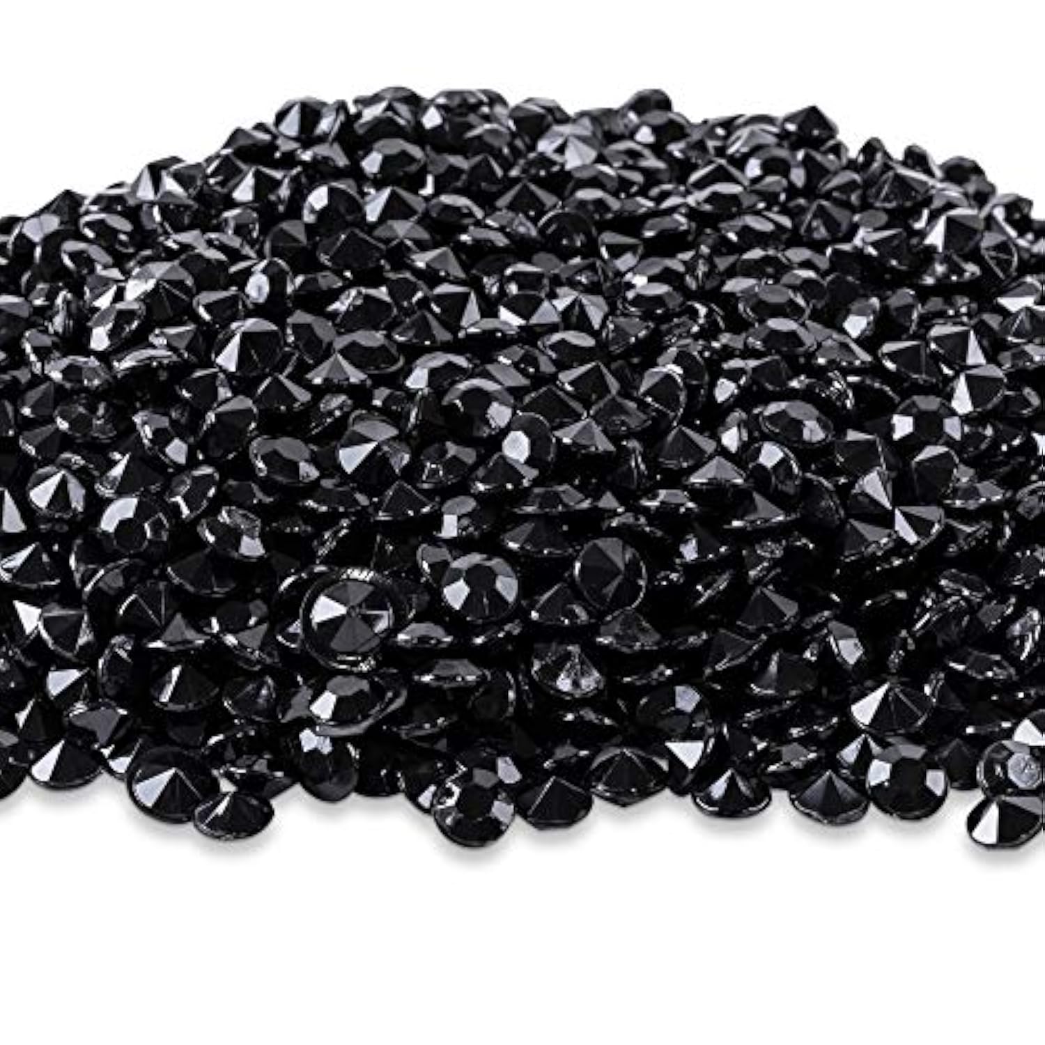 2000 Black Diamond Table Confetti Wedding Bridal Shower Party Decorations 1 Carat 6.5Mm Black
