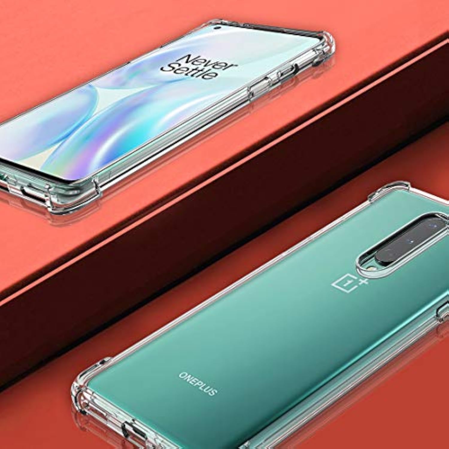 For Oneplus 8 Case [Not Compatible With Oneplus 8T],Clear Transparent Reinforced Corners Tpu Shock-Absorption Flexible Cell Phone Cover For One Plus 8(Clear)