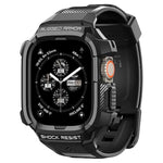 Spigen Rugged Armor Pro Designed for Apple Watch Ultra 2/1 Case with Band Protective TPU Cover with Strap - Black