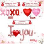 , Huge Love Decorations Arch Set - 30 Inch, Pack Of 112 | Lip, Xoxo, I Love You, Pink, Red Heart Balloons For Heart Decorations | Pink Balloons Arch Set, Romantic Decorations Special Night