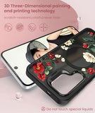 Magnetic for  Galaxy S25-FE Case Floral,Built-in Lens Stand, Screen Protector,Magnetic Translucent Matte Phone Cases,Shockproof Women Girls